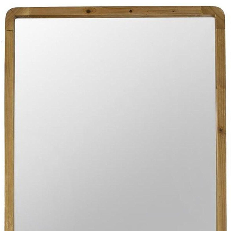 35" Solid Framed Accent Mirror - Brown