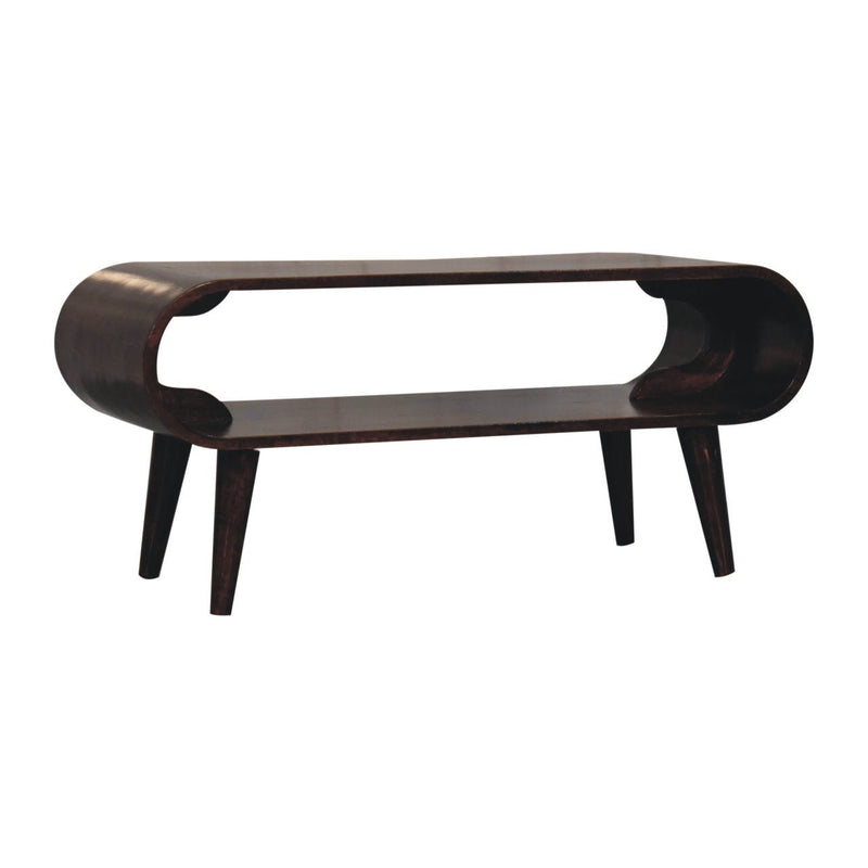 Round Coffee Table With Drawer - Brown