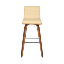 Load image into Gallery viewer, Fabric And Iron Low Back Bar Height Swivel Bar Chair - Cream And Brown

