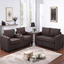 Load image into Gallery viewer, Modern Style 2 Piece Sofa Set With Cup Holders &amp; Charging Port
