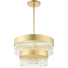 Load image into Gallery viewer, Five Light Dimmable Chandelier With Shades - Gold
