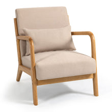 Load image into Gallery viewer, Leisure Chair With Solid Wood Armrest And Feet, Mid-Century Modern Accent Sofa, 1 Seat
