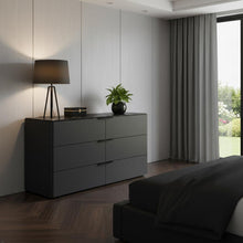 Load image into Gallery viewer, 57" Six Drawer Double Dresser - Gray
