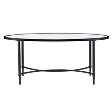 Load image into Gallery viewer, Glass And Metal Oval Coffee Table - Clear / Black
