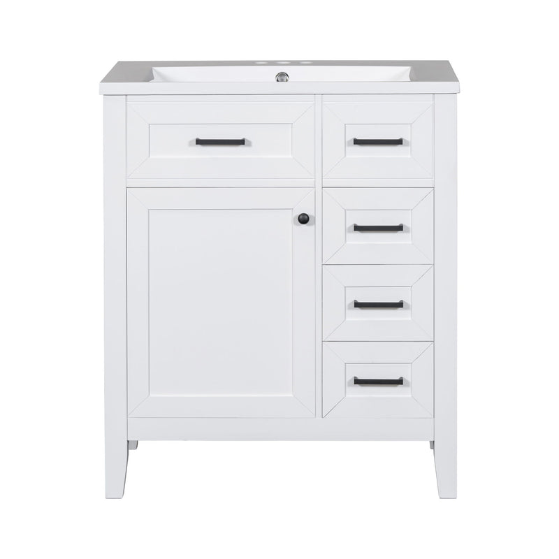 Modern Bathroom Vanity With Sink Combo, 3 Drawers, Undermount Drop-In Sink