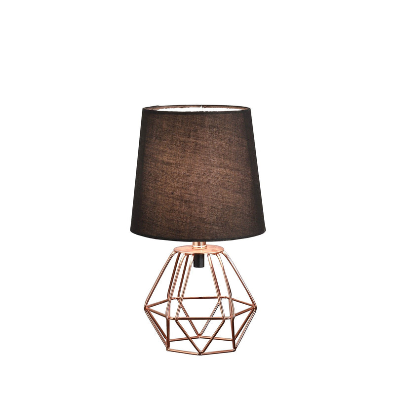 Copper Bedside Table Lamp With Empire Shade - Black