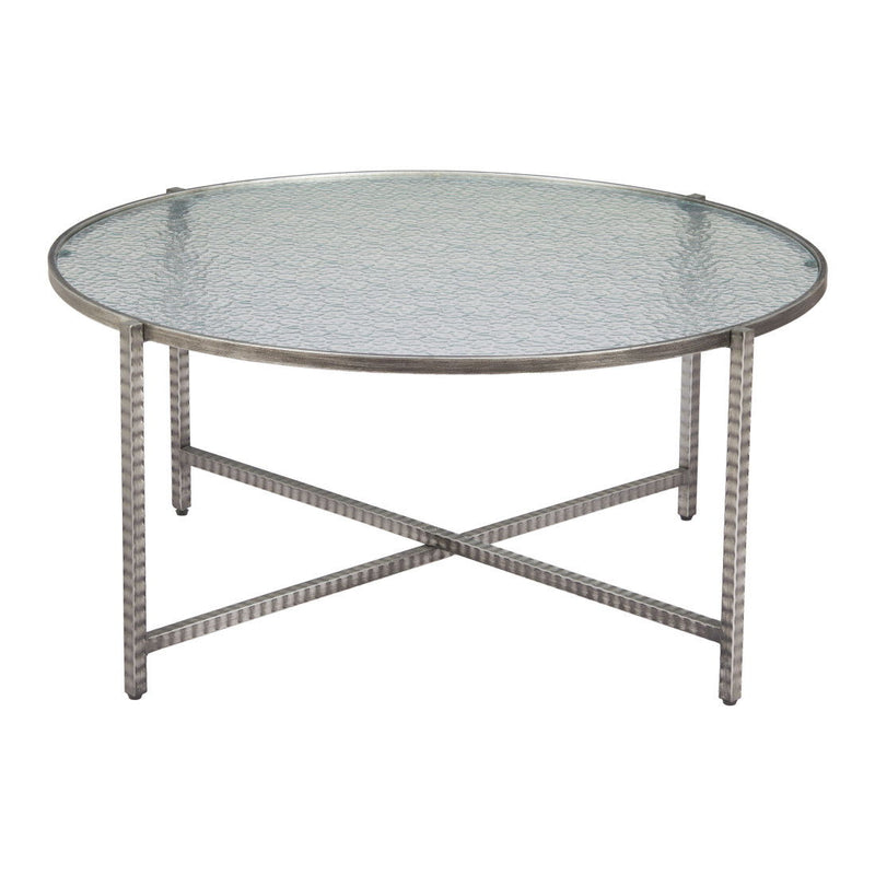 Glass Round Coffee Table - Silver