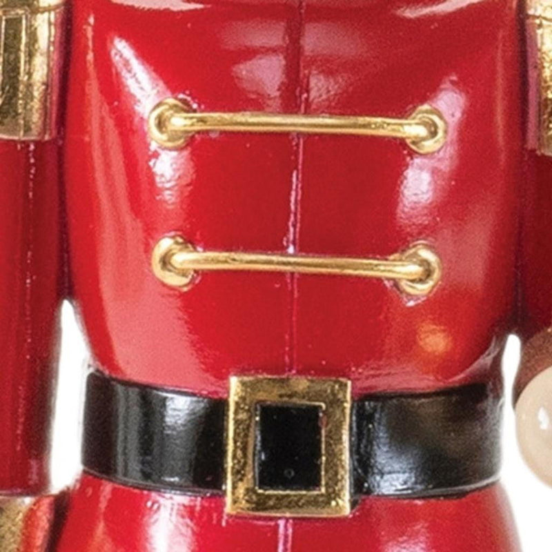Poly Christmas Nutcracker Figurine - Black / Red