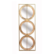 Load image into Gallery viewer, 3 Mirror Piece Wall Mirror InRectangular Frame, Home Wall Decor For Bedroom Living Room - Brown

