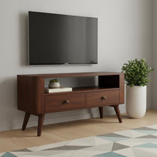 Load image into Gallery viewer, Solid Wood Enclosed Open Storage TV Stand (719185) - Brown
