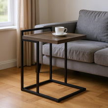 Load image into Gallery viewer, Wood And Metal End Table - Gray / Black

