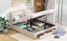 Load image into Gallery viewer, Queen Size Storage Upholstered Hydraulic Platform Bed with 2 Drawers, Beige
