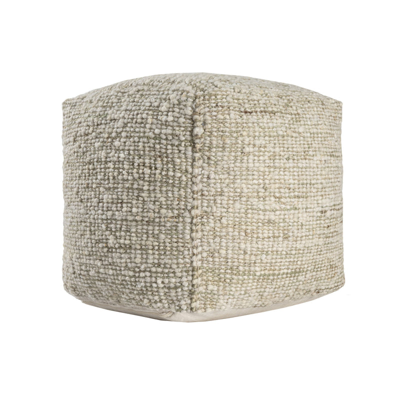 Upholstery Striped Pouf Ottoman - Ivory
