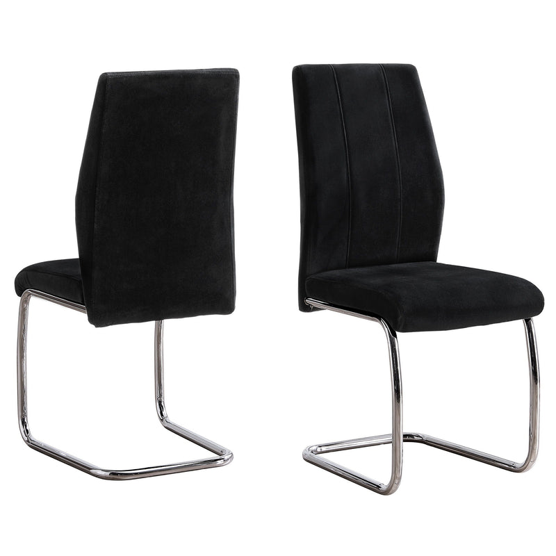Velvet Dining Side Chairs (Set of 2) - Black