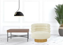 Load image into Gallery viewer, Modern Fabric Accent Chair - Cream And Gold
