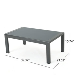 Outdoor Coffee Table Aluminum And Glass
