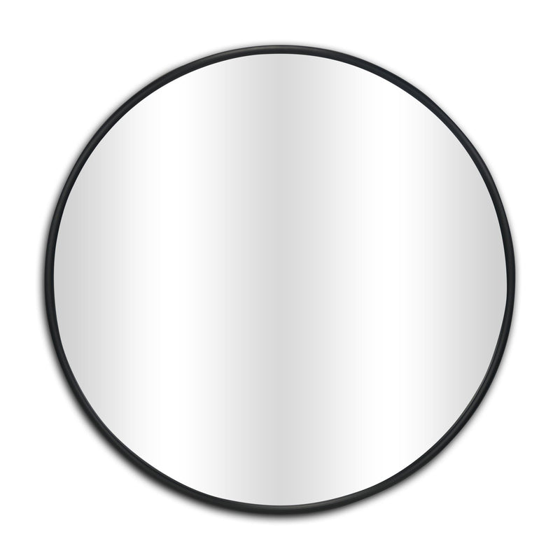 32" Metal Round Accent Mirror - Black