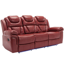 Load image into Gallery viewer, Home Theater Seating Manual Recliner Chair With Center Console And Led Light Strip For Living Room
