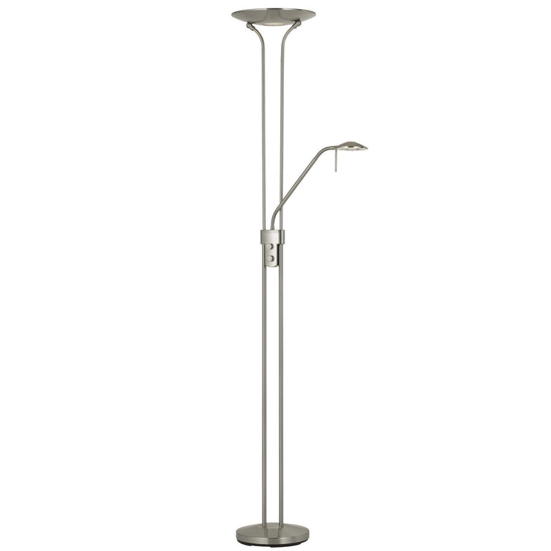 Led Torchiere Floor Lamp With Nickel Dome Shade - Nickel
