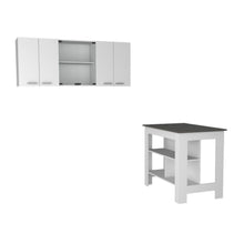 Load image into Gallery viewer, 41" Wood Kitchen Island With Storage - Gray / White
