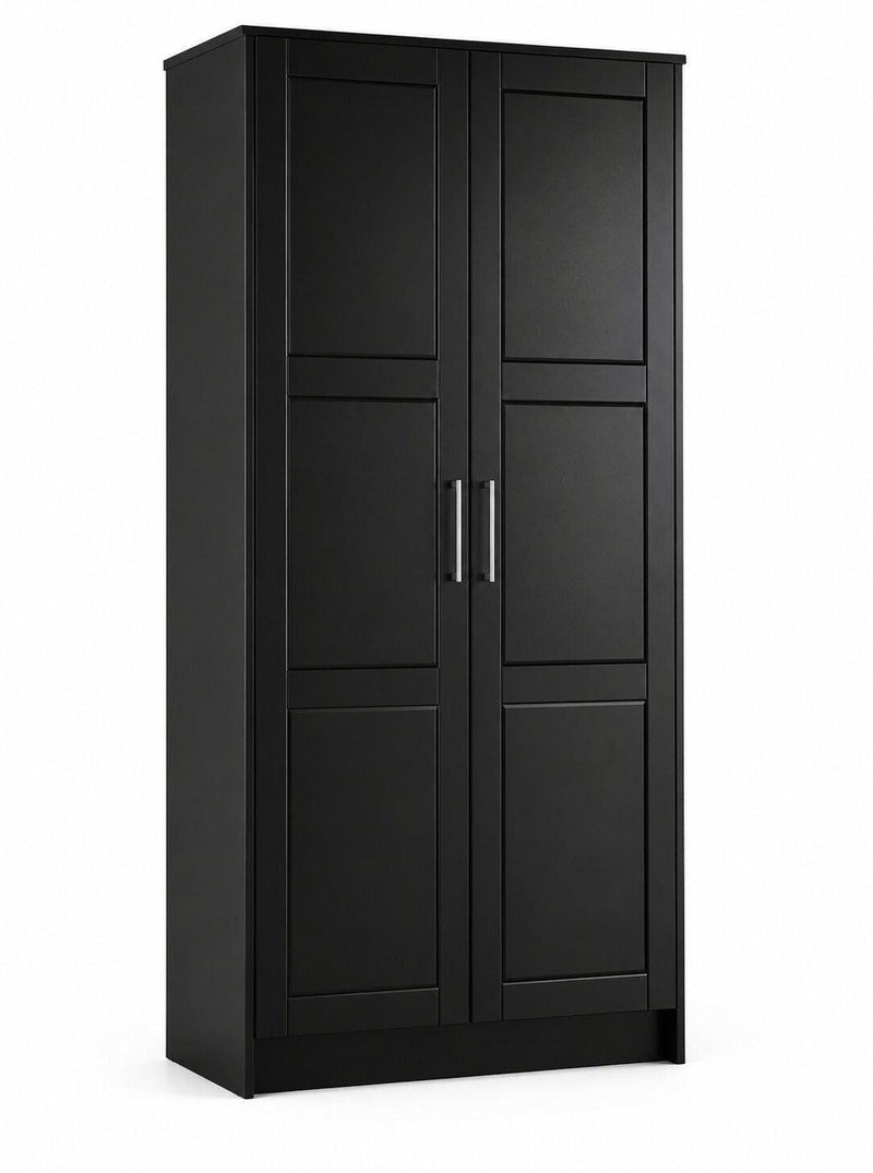 Solid Wood Two Door Combo Dresser - Black