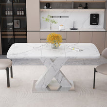 Load image into Gallery viewer, Modern Rectangle Dining Table With Stretchable TopAnd X Shape Legs
