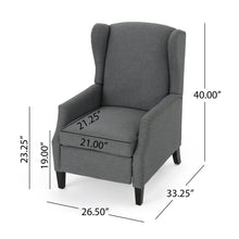 Load image into Gallery viewer, Westeros Wing Back Fabric Upholstered Recliner
