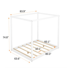 Load image into Gallery viewer, Wood Canopy Platform Bed With Support Legs And Airflow Slats

