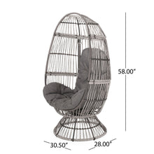 Load image into Gallery viewer, Patio Swivel Basket Egg Chair With Cushion
