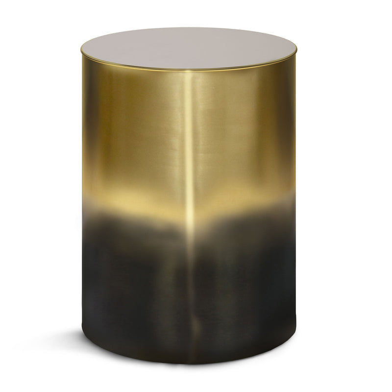 21" Round Metal End Table - Gold