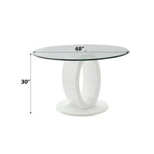 Load image into Gallery viewer, Larry - Glass Top Round Dining Table - White High Gloss
