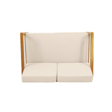 Load image into Gallery viewer, 2 Piece Seating Group with Cushions, Teak + Silver + Beige
