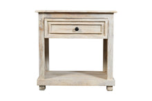 Load image into Gallery viewer, 28" Solid Wood Distressed One Drawer Nightstand - White

