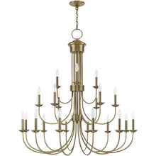 Load image into Gallery viewer, 44'' Multi Light Dimmable Chandelier With Shades - Antiqued Brass
