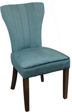 Load image into Gallery viewer, Upholstered Velvet Dining Parsons Chairs (Set of 2) - Teal Blue / Brown
