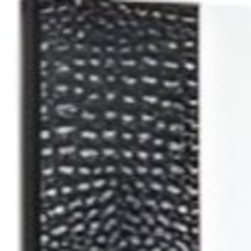 41" Faux Shagreen Partially Framed Accent Mirror - Black