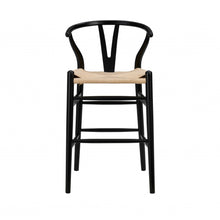 Load image into Gallery viewer, Solid Wood Counter Height Bar Chair - Natural And Black
