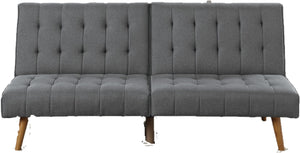 Blue Grey Modern Convertible Sofa 1pc Set Couch Polyfiber Plush Tufted Cushion Sofa Living Room Furniture Wooden Legs