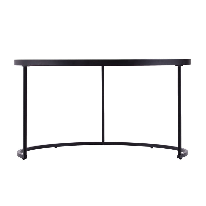 Mirrored Round Nested Coffee Table Set (Set of 2) - Black