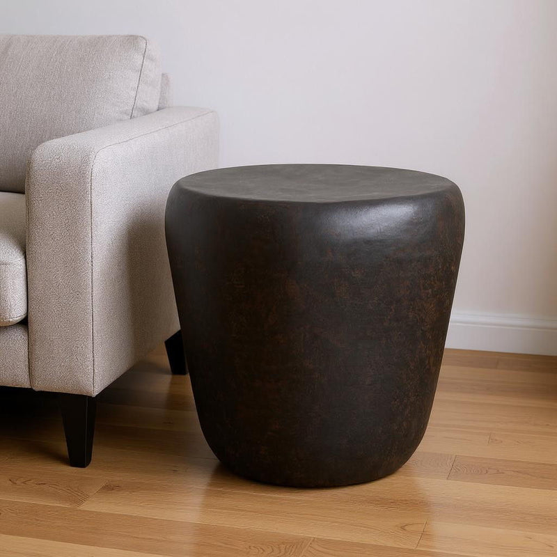 22" Metal Round End Table - Bronze
