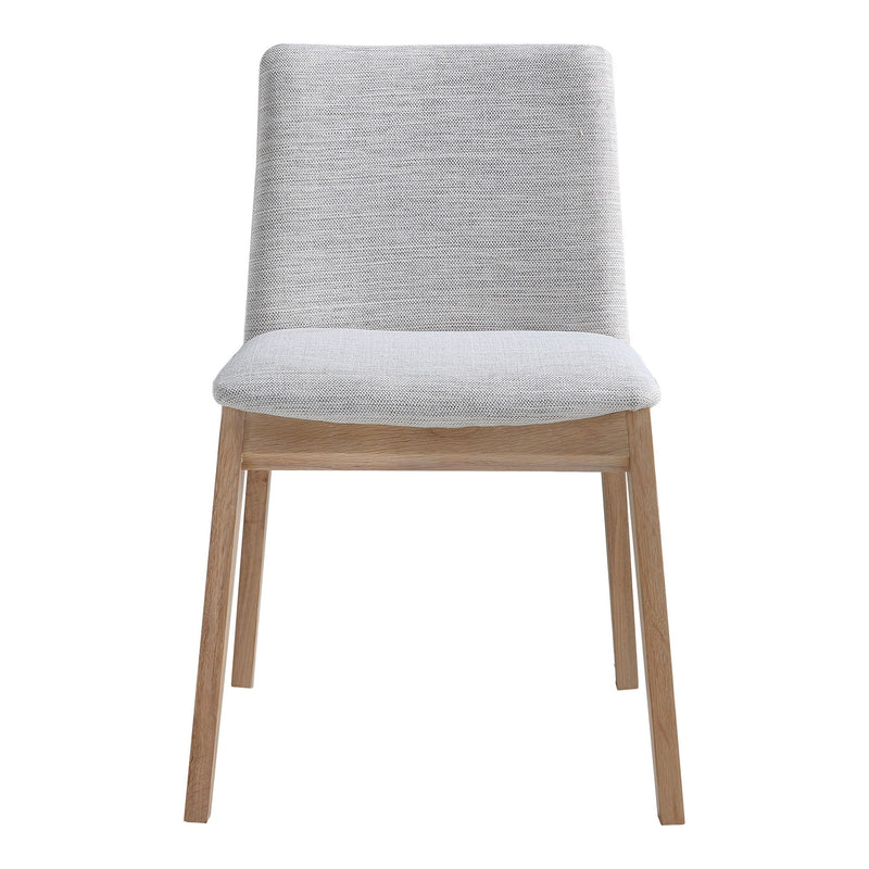 Upholstered Fabric Dining Room Side Chairs (Set of 2) - Gray / Natural