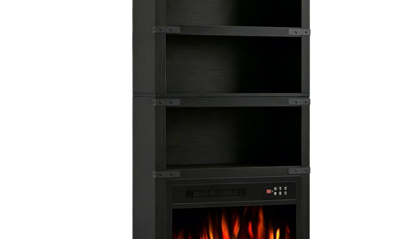 Four Tier USB Bookcase - Black