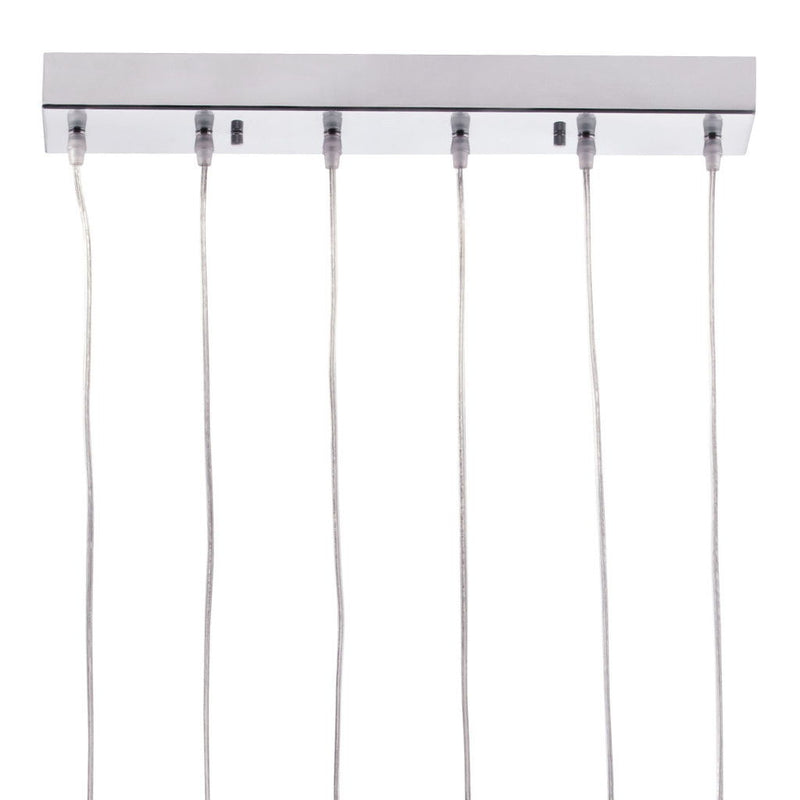Kitchen Island Six Light Metal LED Ceiling Light With Shades - Silver
