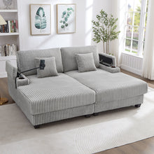 Load image into Gallery viewer, Modern Chaise Sofa With Adjustable Backrest, Cup Holders, Phone Holder &amp; Storage Compartments For Living Room
