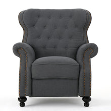 Load image into Gallery viewer, Accented Push Back Recliner Chair With Rolled Arms, Enjoy Cocooning Comfort
