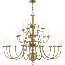 Load image into Gallery viewer, Multi Light Dimmable Chandelier With Shades - Antiqued Brass
