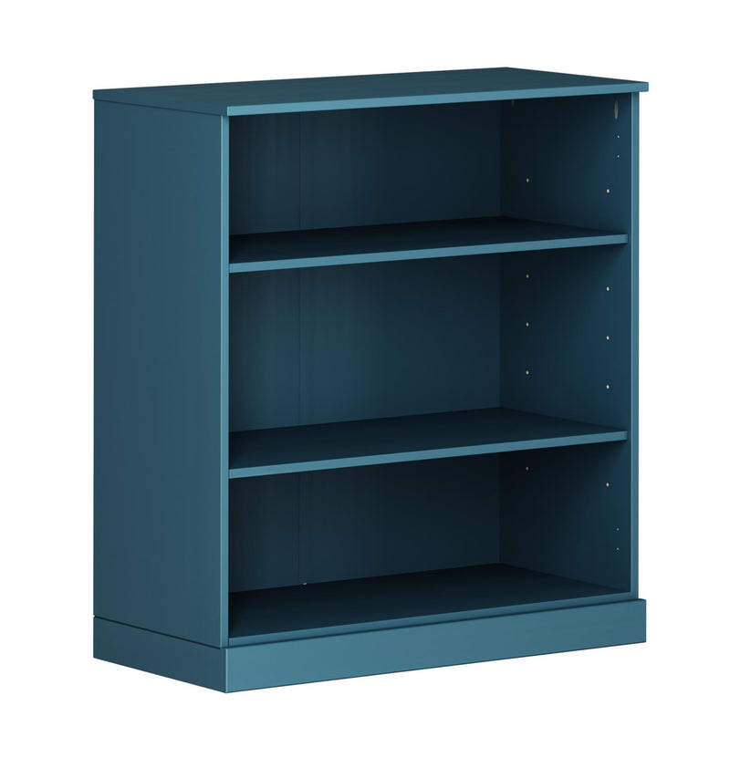 Adjustable Three Tier Library Bookcase - Teal Blue