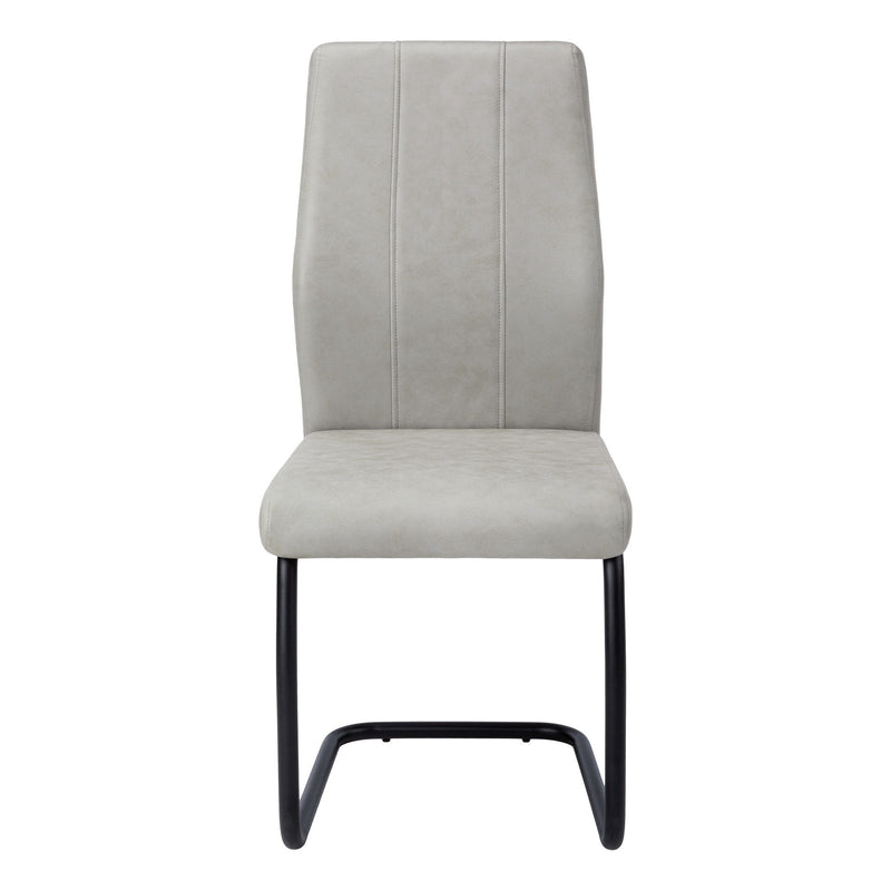 Upholstered Polyester Dining Side Chairs (Set of 2) - Gray / Black