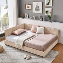 Load image into Gallery viewer, Mid-Century Storage Upholstered Tufted Bed Frame With Backrest And Armrests
