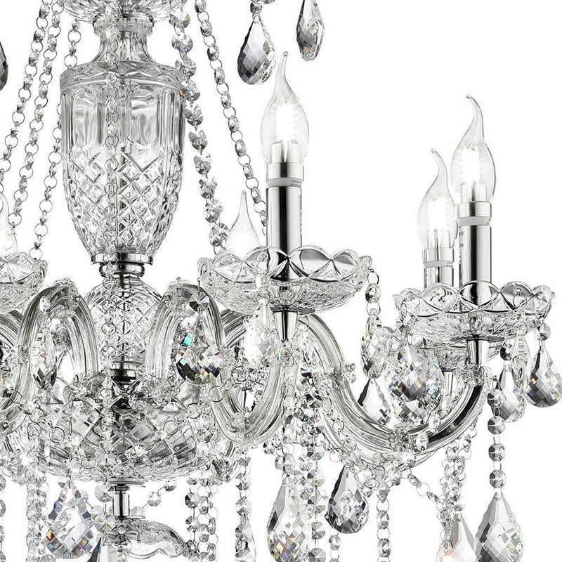 Candle Style Empire Transparent Glass Led Ceiling Light - Nickel / Ivory / Clear